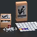 Lockdown Board Game Entertainment With Pieces Cards And Storage Box 3d model