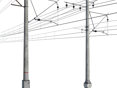 modern power line 3d model