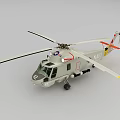 Detailed U.S. Navy Gray Helicopter Model with Main Rotors Tail Rotor and Emblem