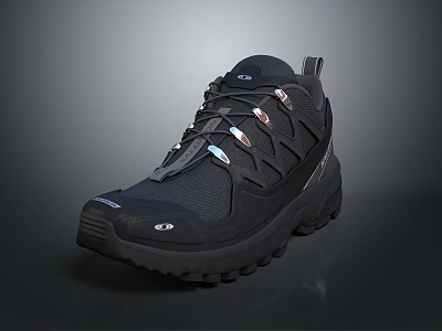 Black High Top Hiking Shoes With Durable Sole And Breathable Mesh For Outdoor Sports 3d model