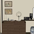 Classic Wooden Dressing Table With Octagonal Mirror Open Books And Storage Drawers