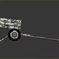 Camouflage Military Multiple Launch Rocket Weapon with Trailer Mounted Launch Tubes and Wheeled Design