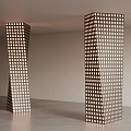 Modern Abstract Columns With White Square Patterns In Minimalist Interior Space 3d model