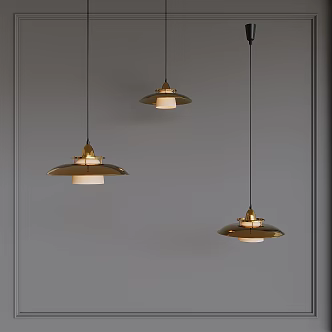Brass industrial vintage dish chandelier 3d model