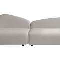 Modern Light Gray Upholstered Sectional Sofa With Modular Design And Comfortable Seats 3d model