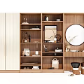 Quiet Wardrobe Dressing Table Open Bookcase 3d model