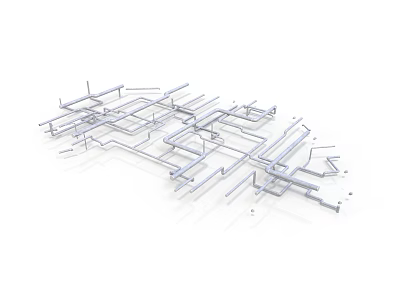 Metal Equipment Frames And Bracket Components For Industrial Machinery Assembly 3d model