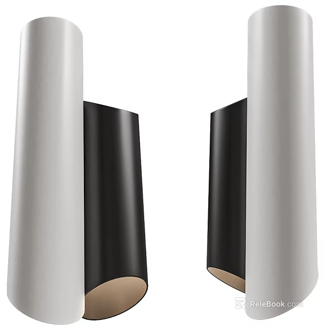 Modern Black and White Wall Lamps with Sleek Design for Interior Decoration 3d model 