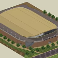 Spacious Ice Hockey Rink With GO IRISH Text Blue Seats And Hockey Markings
