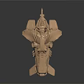 Golden Mechanical Model With Intricate Sci Fi Structure And Reflective Surface 3d model