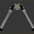 Tactical Weapon Tripod Featuring Adjustable White Legs And Black Base Support 3d model