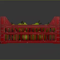 Fresh Ripe Pears in Red Plastic Crate Full of Green and Yellow Fruits
