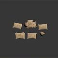Practical Brown Paper Bags As Household Items Folded And Standing Designs 3d model