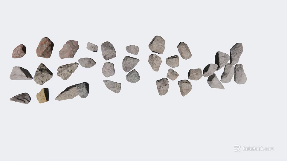 Natural Stones and Wooden Elements for Creative Decorative Design Ideas 3d model 