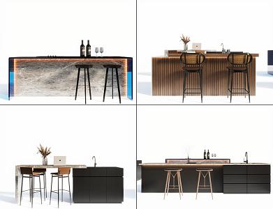 Bar Counter Combination Island Counter 3d model