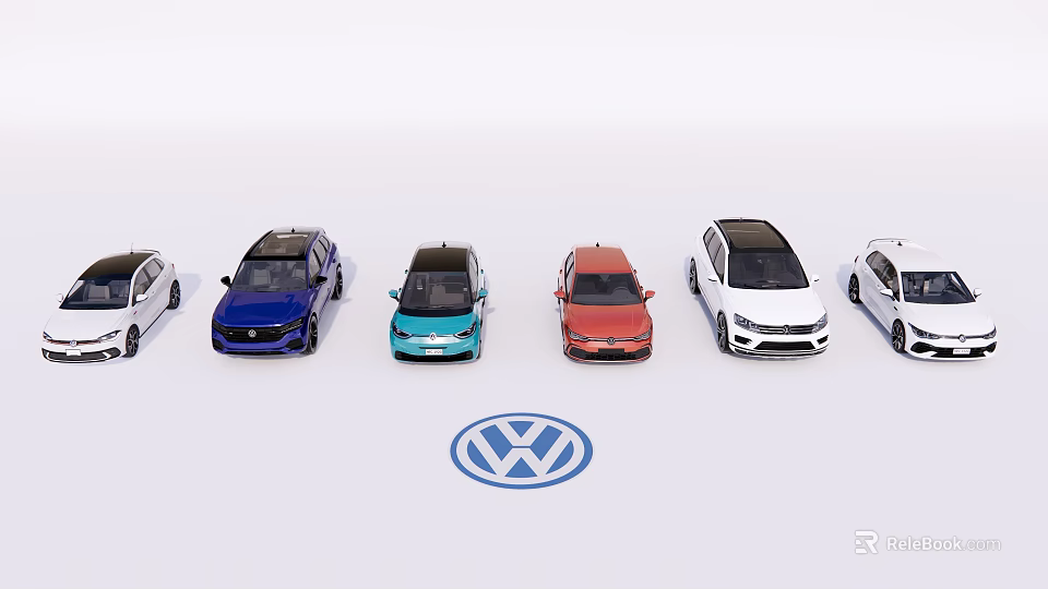 Volkswagen Car Collection Showcasing Various Colors And Different Models 3d model