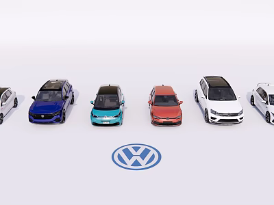 Volkswagen Car Collection Showcasing Various Colors And Different Models 3d model