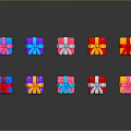 Colorful Decorative Gift Boxes With Ribbon Bows And Vibrant Patterns For Daily Use