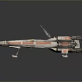 Detailed X Wing Fighter Model With White Orange Color And Movable Wings