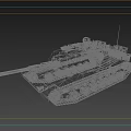 Military Tank With Camouflage Paint Number 40 Triangle Symbol Turret Gun Barrel And Tracks