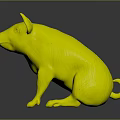 Pink Piglet Sitting With Ears And Hooves On Dark Reflective Background