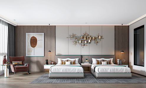 Light Luxury Room Standard Room 3d model