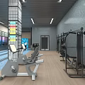 Indoor Sports Fitness Center Featuring Bowling Lanes Game Machines Strip Lights And Wooden Flooring