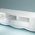 White Modern TV Stand With Drawers Cabinet Doors And Storage Space