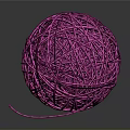 Vibrant Purple Yarn Ball As Essential Household Supplies With Soft Texture For Sewing And Crafting