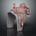Brown Leather Equestrian Sports Saddle with Saddle Bags and Classic Design Features