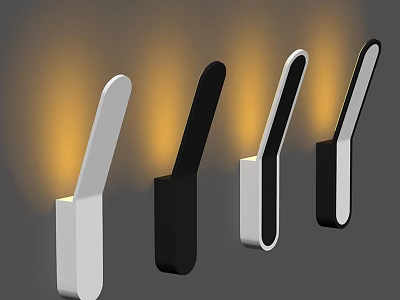 Modern Sleek Wall Lamps with Black and White Design for Home Lighting Decor 3d model
