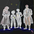 Anime Character Dolls With Diverse Outfits And Stylish Standing Poses