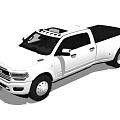 White Dodge Ram Heavy Duty Pickup Truck With Double Cab And Long Bed