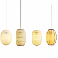 Stylish Pendant Lights With Four Unique Designs And Woven Paper Materials