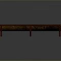 Wooden Household Bench With Long Divided Sections And Brown Wooden Legs
