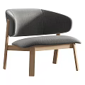 Modern Stylish Accent Chair With Upholstered Armrest Gray Seat And Light Wood Frame