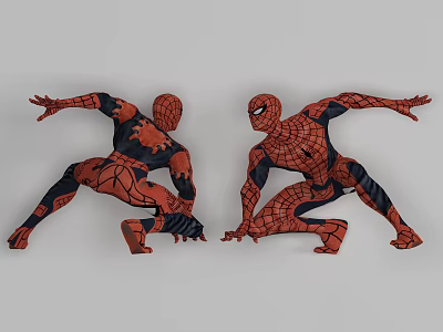 Spider Man Game Movie Character In Red And Black Costume With Dynamic Poses 3d model