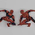 Spider Man Game Movie Character In Red And Black Costume With Dynamic Poses