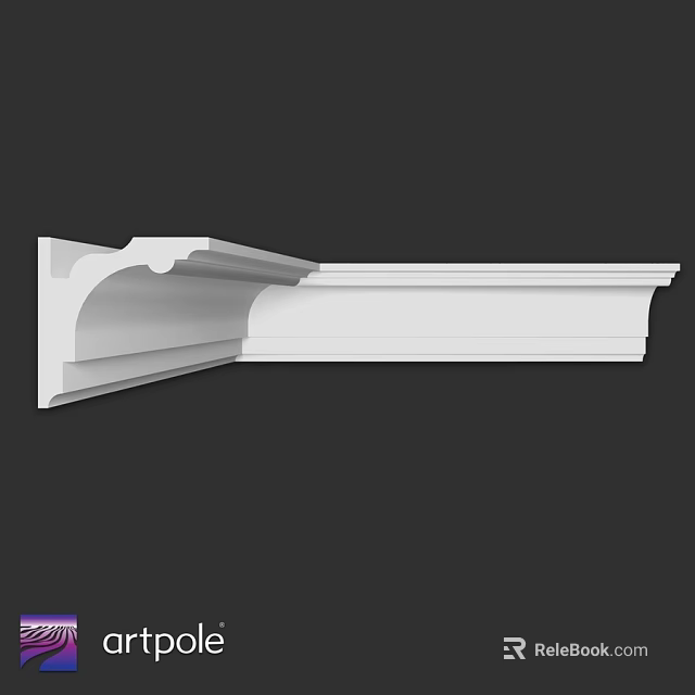 White Decorative Architectural Component With Layered Design And Curved Edges For Interior Decoration 3d model 