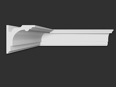 White Decorative Architectural Component With Layered Design And Curved Edges For Interior Decoration 3d model