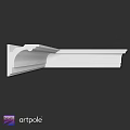 White Decorative Architectural Component With Layered Design And Curved Edges For Interior Decoration