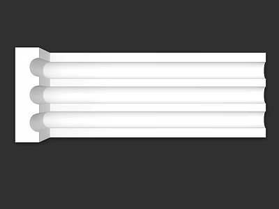White Parallel Decorative Architectural Components For Interior Design Projects 3d model