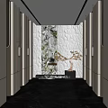 Modern elevator hall elevator hall elevator hall aisle elevator room 3d model