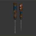 Two Colorful Handle Screwdrivers With Metal Shaft For Hardware Repair And DIY