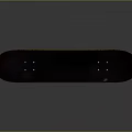 Professional Skateboard With Dark Blue Deck Orange Edge And Four Wheels