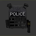 Tactical Military Style Police Vest with Protective Plates and POLICE Lettering