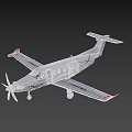 White Body Passenger Airplane With Propeller Red Wings Black Stripes And Zenith Branding