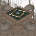 Modern Mahjong Table and Chair Mahjong Table and Chair Combination 3d model