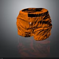 Casual Orange Shorts With Red Lining Front Black Label And White Button