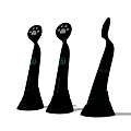 Three Black Handheld Medical Devices With Claw Shaped Heads And Blue Indicator Lights